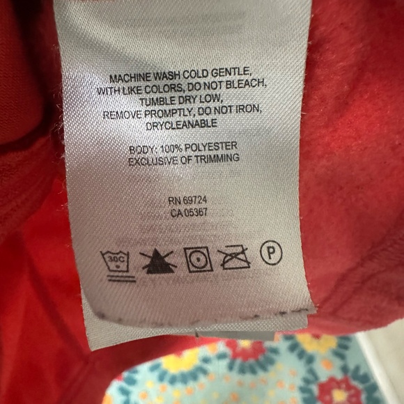 COLUMBIA Fleece Zip Jacket w/ Stand-Up Collar & Zip Side Pockets Red Sz. Medium - Picture 6 of 9